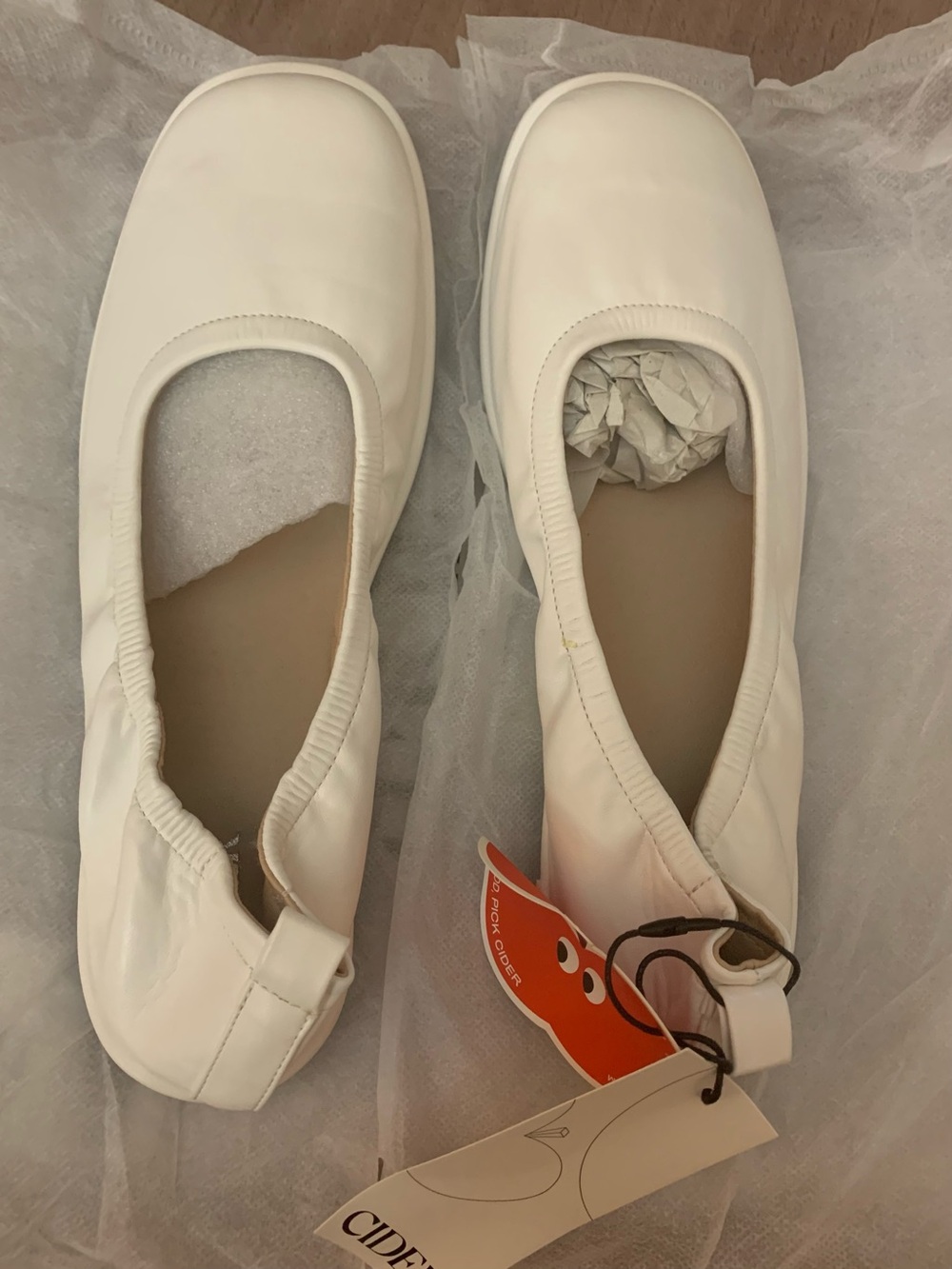 Cider White Elastic-Back Slip-On Ballet Flats